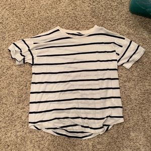 White and black striped Madewell T-shirt